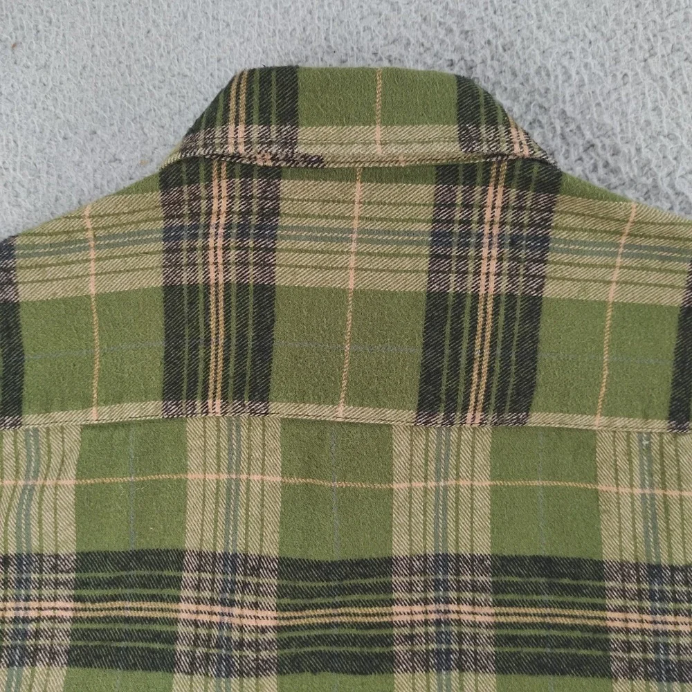 Oddstory Brewing Co Flannel Shirt Men Large Green Plaid Button Up Chattanooga